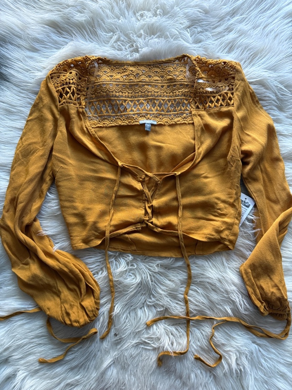 💛TIE DETAIL COLD SHOULDER BLOUSE🧡